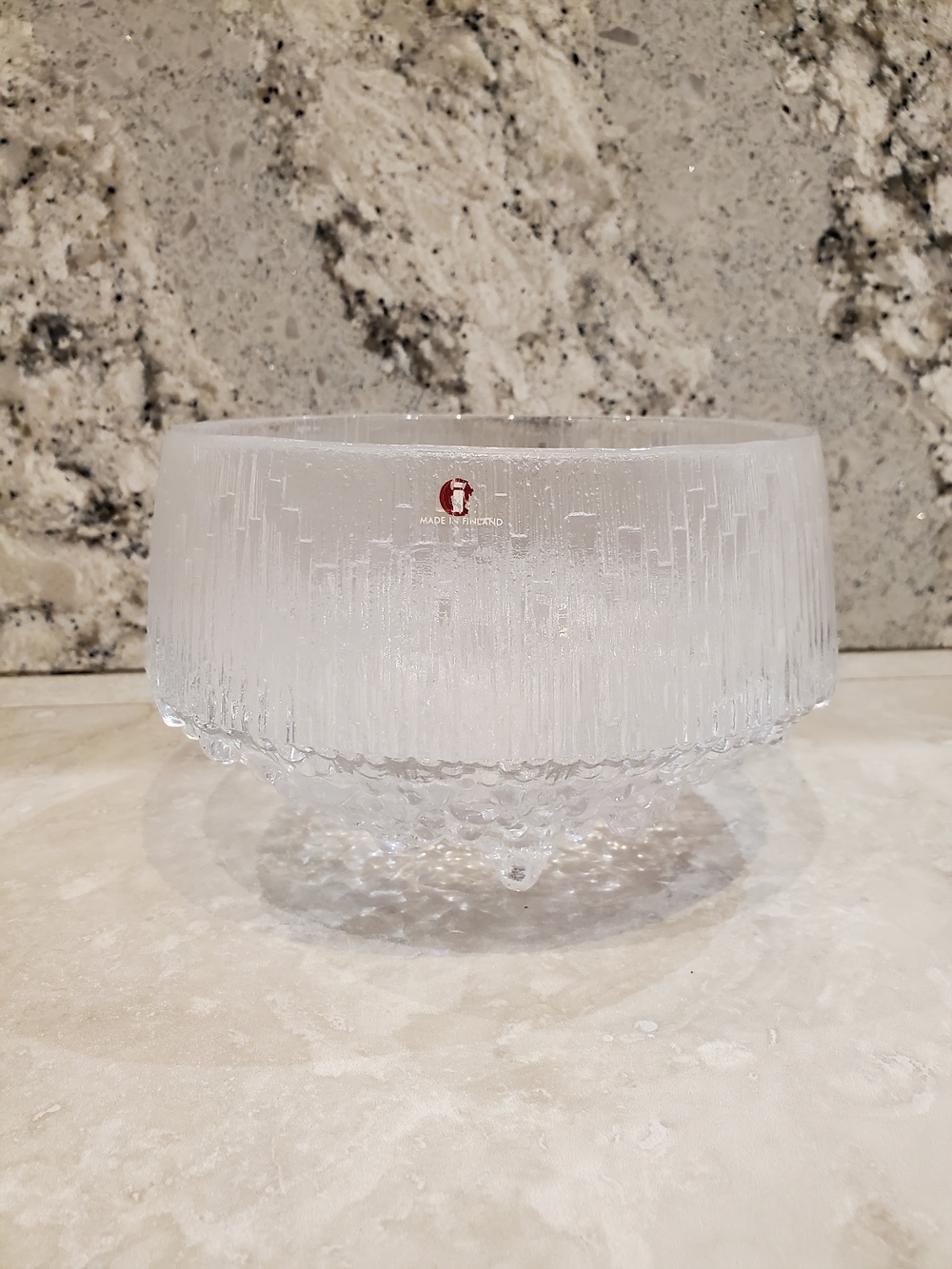 Iittala Clear Frosted Textured Glass Bowl
